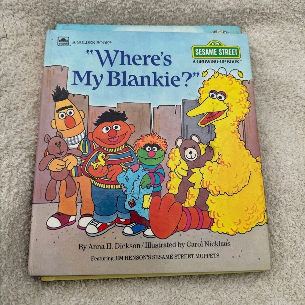 Sesame Street Where’s My Blankie Hardcover Book Vintage 1980’s
